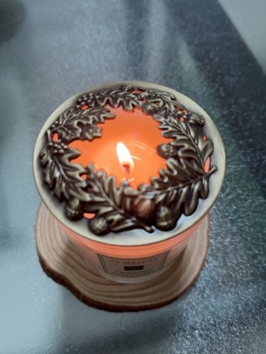 Click to view full screen Autumn Palm Candle Topper photo review