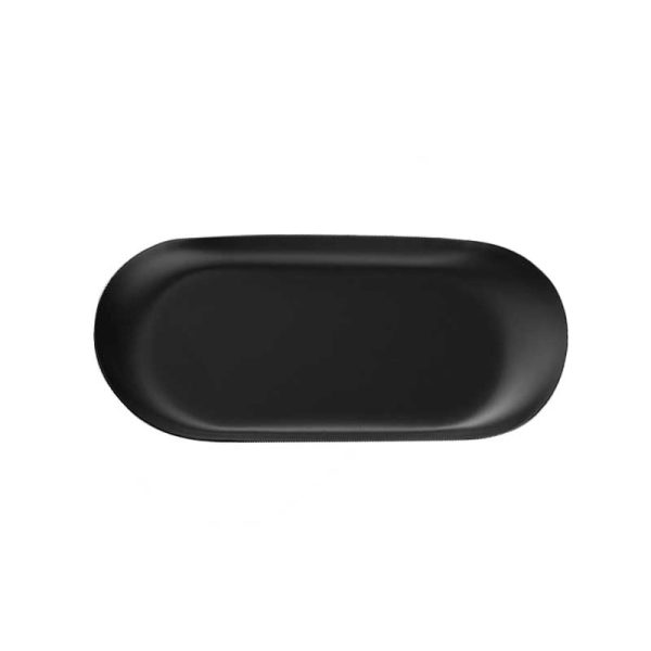 Emma Molly oval stainless steel candle tray black