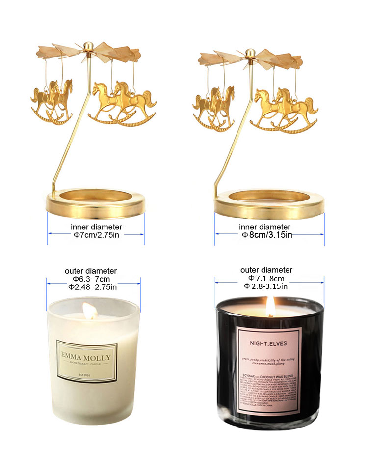 emma molly candle carousel size measurement