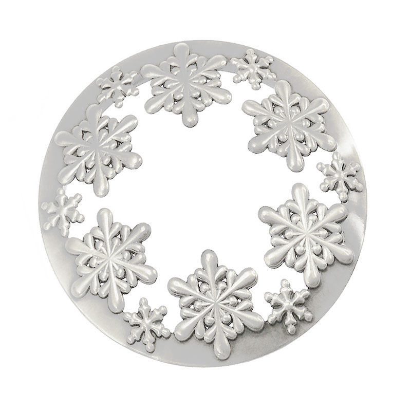 emma molly candle topper snowflakes silver
