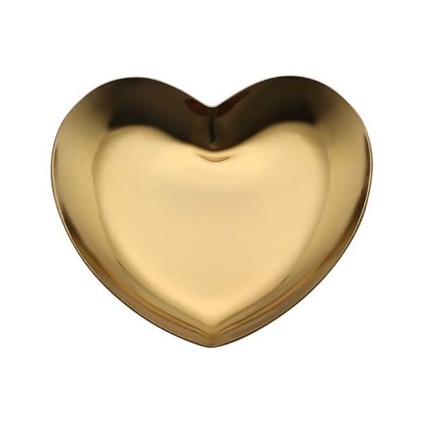 emma molly heart shaped stainless steel candle holder jewelry plate