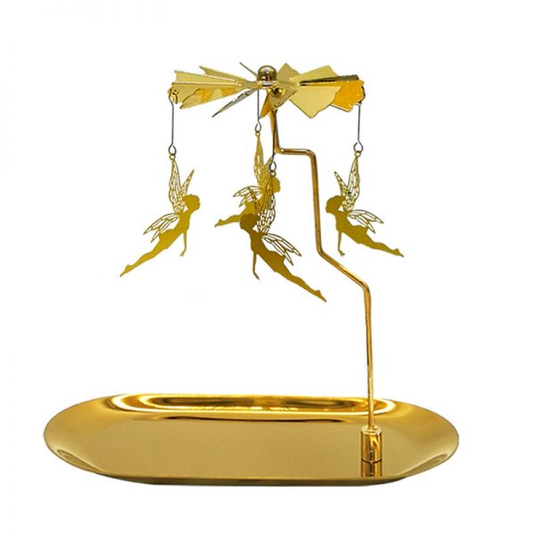 emma molly magnetic candle carousel tray holder magic fairy gold tone