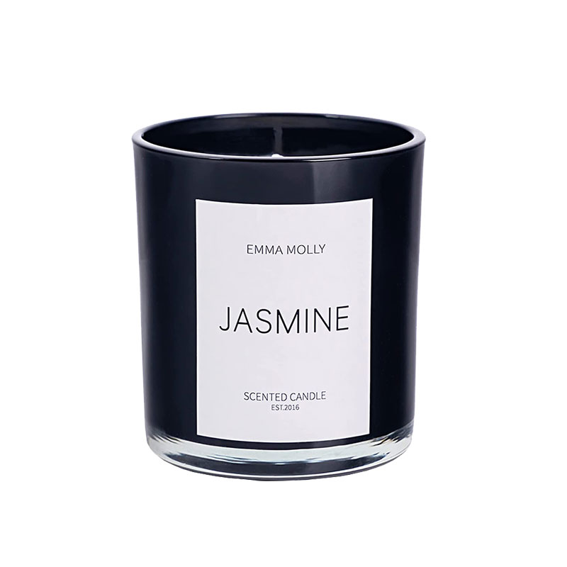 emma molly jasmine scented candle black glass