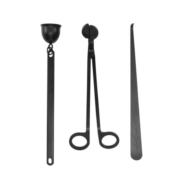 candle wick dipper trimmer snuffer set black