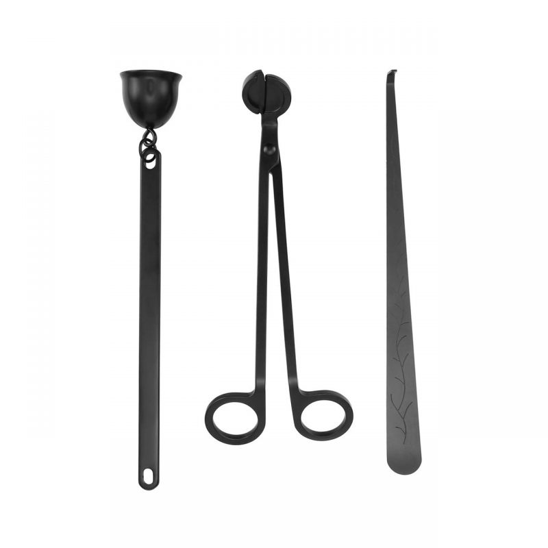 candle wick dipper trimmer snuffer set black