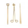 candle wick dipper trimmer snuffer set gold tone