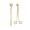 candle wick trimmer snuffer set gold tone