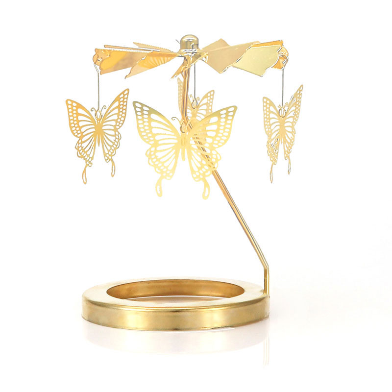 emma molly butterfly candle carousel gold tone