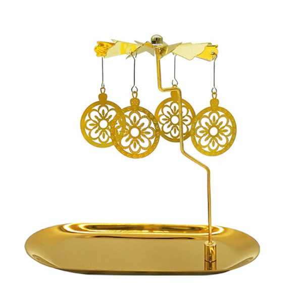 emma molly magnetic candle carousel tray holder flower gold tone