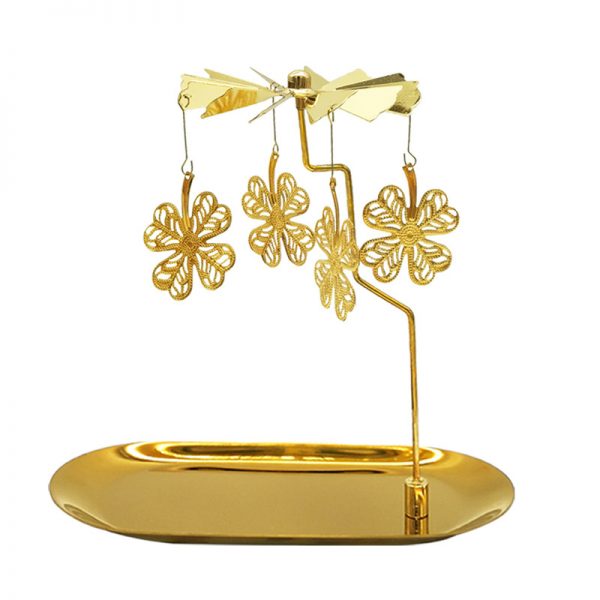 emma molly magnetic candle carousel tray candle holder lucky clover gold tone