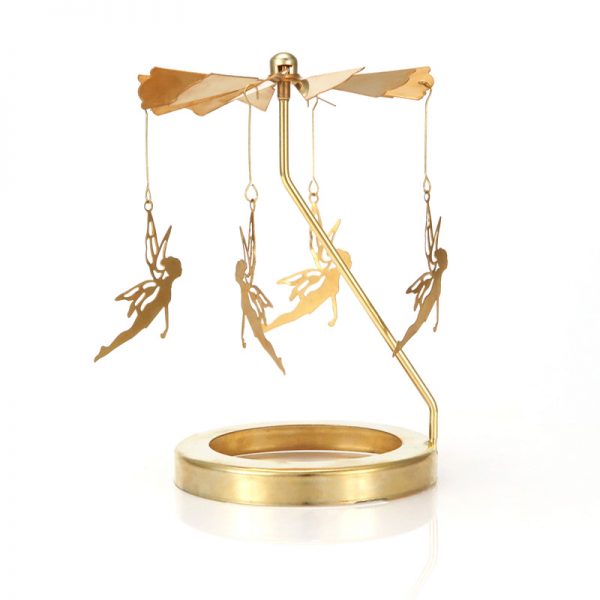 magic fairy candle carousel gold tone 7cm2.75in